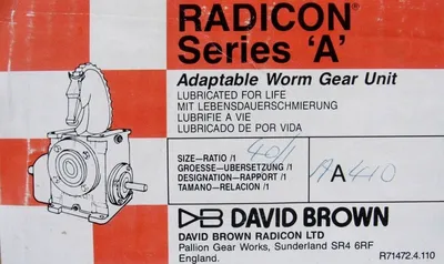 NEW RADICON J300146/93 WORM GEAR UNIT AA410-40/1 J30014693 AA410