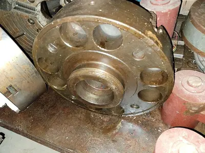 15'' Threaded Mount 4 Jaw Lathe Chuck w/T-Slot Workholding Inserts 5 3/4'' Diame