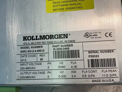 Used KOLLMORGEN MMCSD2.4460D Servo Drives Ohio US | HGR 24 #1330314