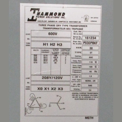 30kVA Hammond Transformer