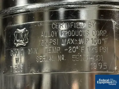 USED Alloy Products 1 Gal Alloy Products Carboy, 316 S/S
