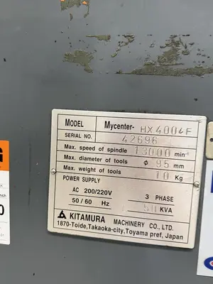Used 2003 KITAMURA HX400IF Horizontal Machining Centers Minnesota US | Source Machinery Sales #1402809