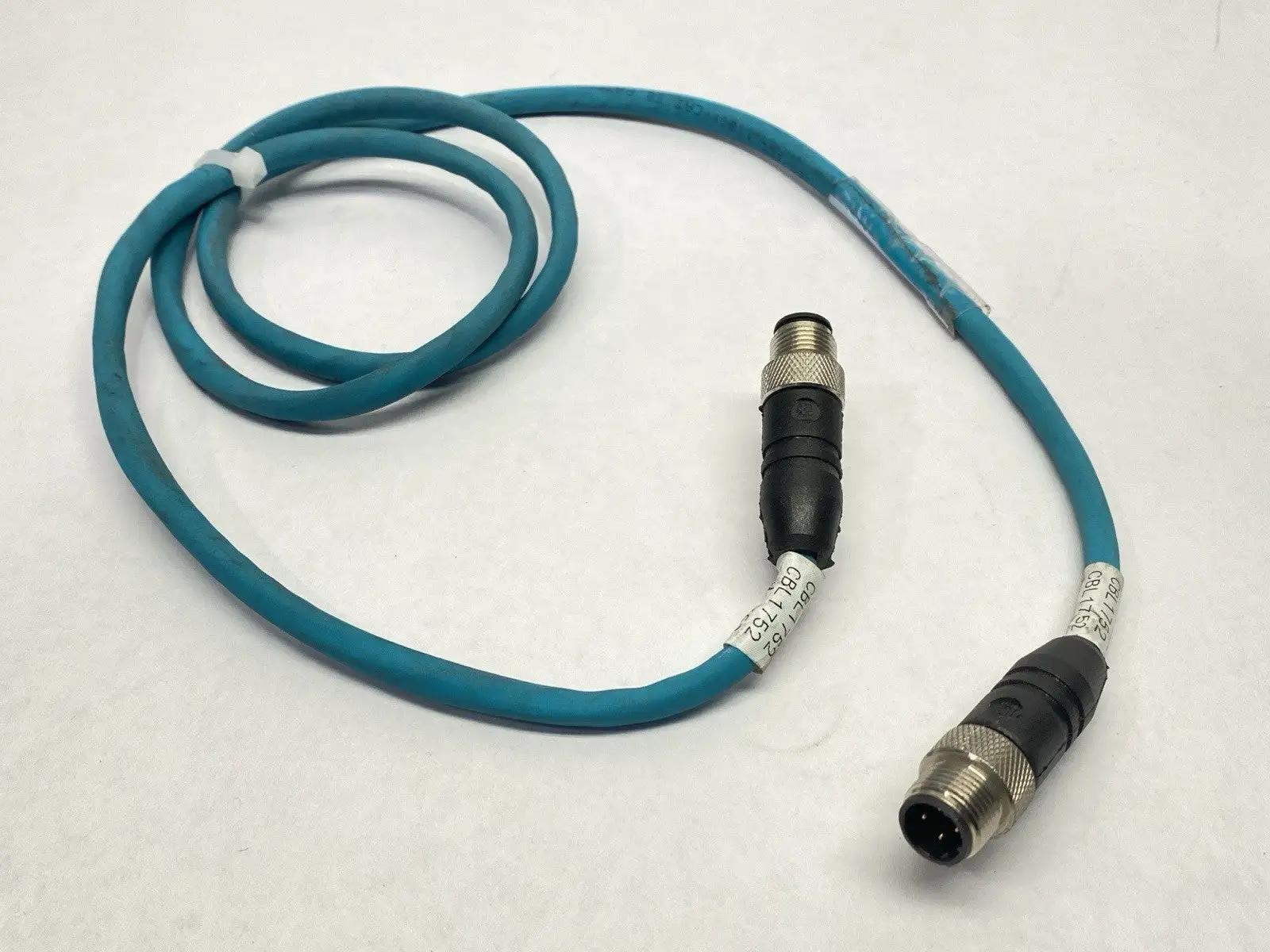 USED LUMBERG AUTOMATION SHIELDED DOUBLE ENDED CORDSET M12 MALE 4-PIN
