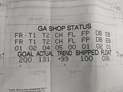 USED ELECTRO-MATIC PRODUCTS DOUBLE-SIDED ANDON DISPLAY INDUSTRIAL KPI