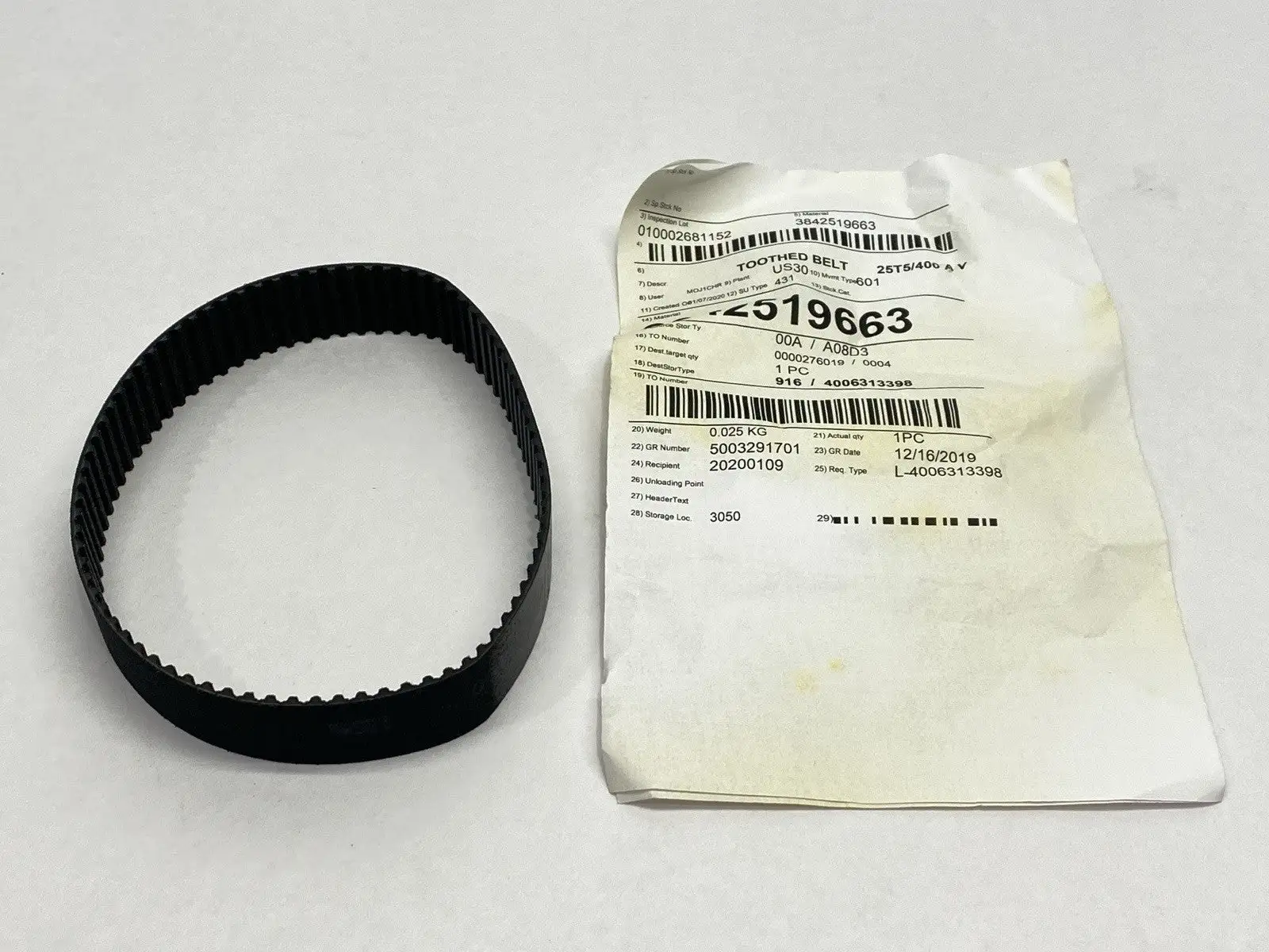 3 842 519 663 | Bosch Rexroth 3842519663 Toothed Belt 25T5/400 - New Other
