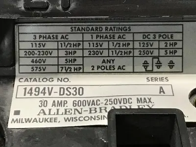 USED ALLEN BRADLEY 1494V-DS30 SER A