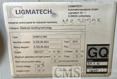 USED 2012 LIGMATECH ZHR 01 RETURN CONVEYOR
