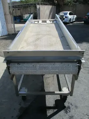Stainless Steel Washdown Conveyor W/ Plastic Belt and Heater, Plastic Belt damaged and may need to be replaced