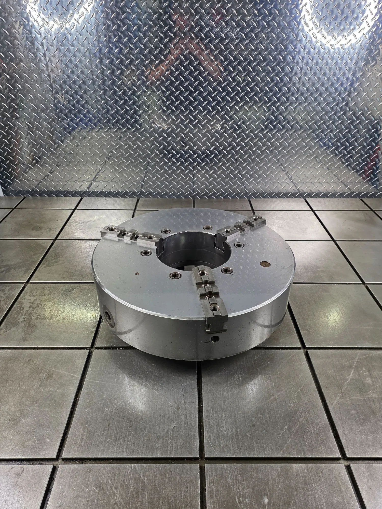 19.75" German Steel 3-Jaw Chuck 7.3" Bore D1-11 Mount Lathe #8172