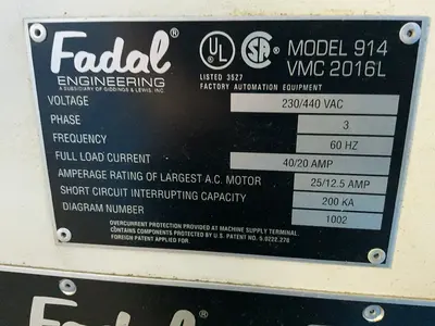 Used 2001 FADAL 90411 / VMC 2016L Vertical Machining Centers Ohio US | HGR 24 #1249371