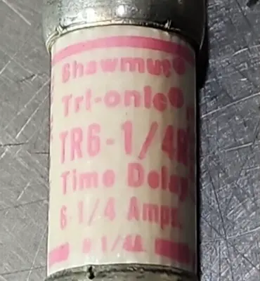 Gould Shawmut TR6 1/4R Tri-onic Electrical Fuses 6 1/4 A. Loc4E-23