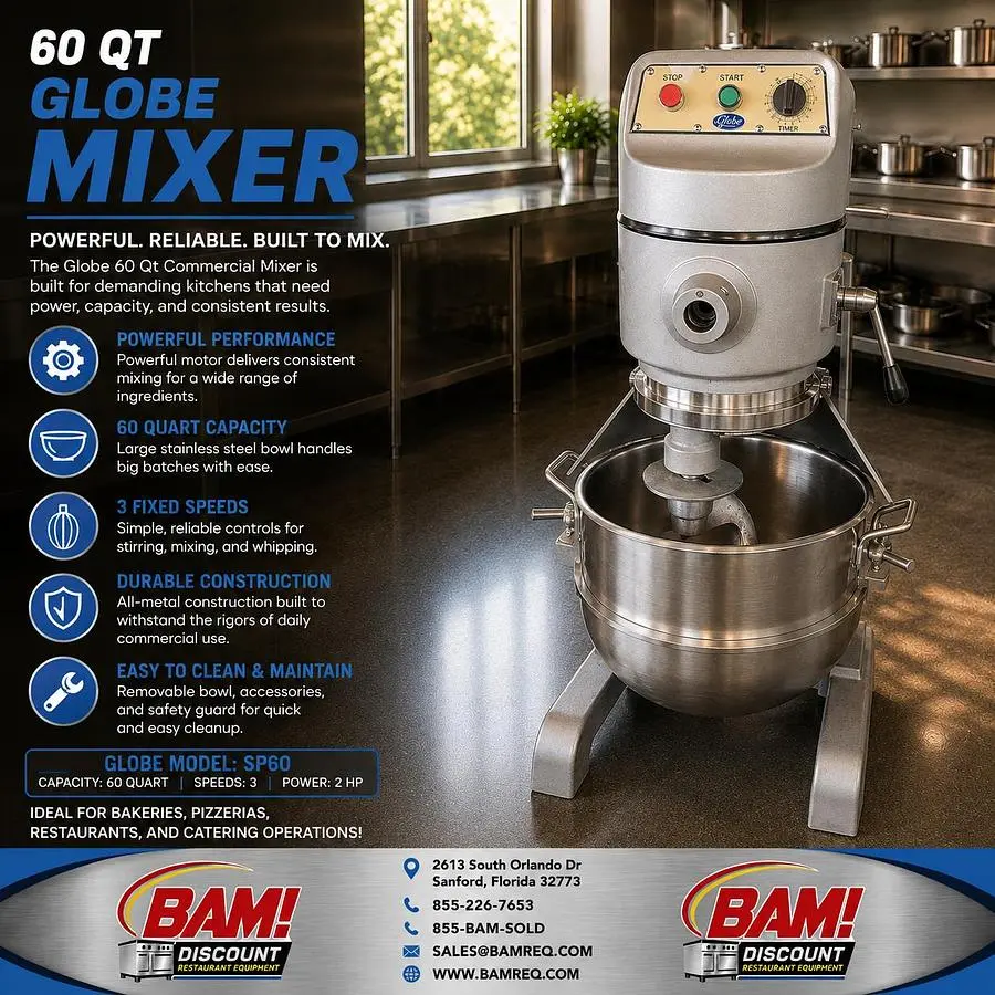 Used GLOBE SP60P-3 Planetary Mixers Florida US | BAM Discount Restaurant Equipment #1415429
