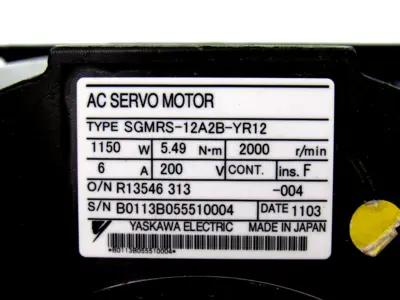 USED YASKAWA ELECTRIC SGMRS-12A2B-YR12