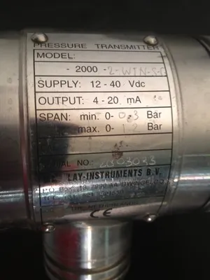 K Lay - Instruments Model 2000-2-WIN-S-G Pressure Transmitter