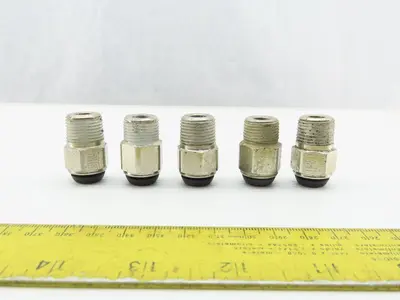 Parker 3/8" NPT x 10mm Tube Push To Connect Stainless Steel Male Fitting Lot/ 5