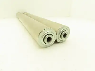 2" Gravity Conveyor Idler Roller 20"BF 7/16" Hex Bore Steel  Lot of 2