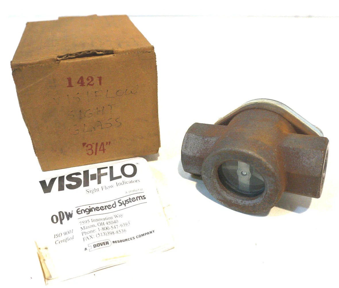 NEW VISI-FLOW 1421 SIGHT FLOW INDICATOR 3/4"