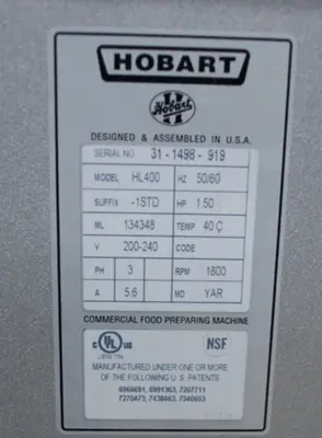 USED Hobart NUMBER: