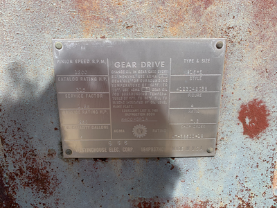Westinghouse Gear Reducer S15E