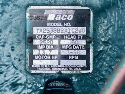 Taco 10x12 Split Case Pump Model TA2538B2X1C2W0