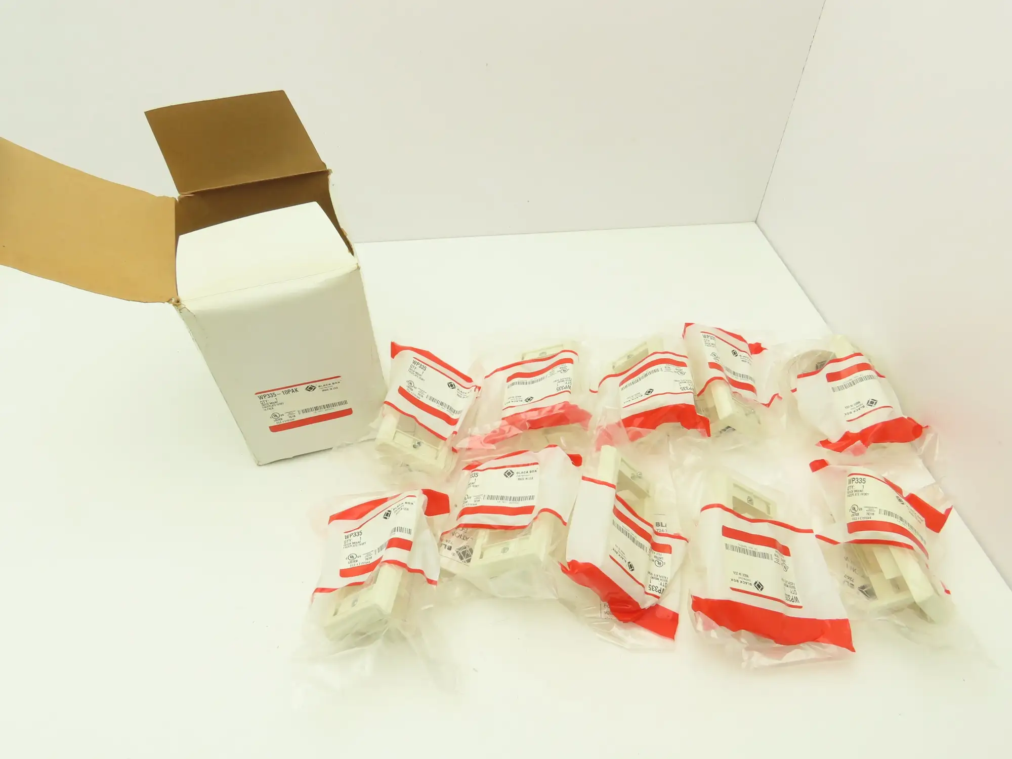 Black Box WP335 Quick Mount Switch Faceplate Circuit Cover Ivory  Lot of 10