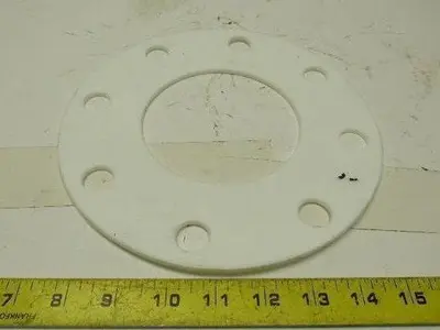 PTFE  Size 4 Pipe Gaskets W/8 Bolt Holes 4.5" ID X 1/8" Thick