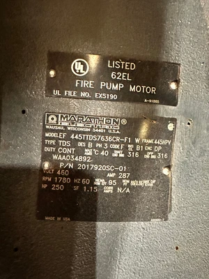 USED MARATHON ELECTRIC EF 445TTDS7636CR-F1 W