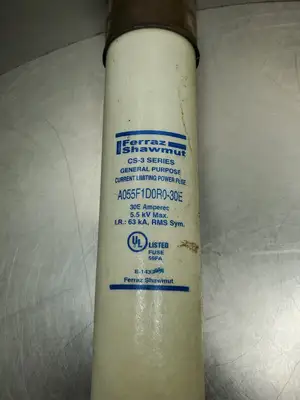 Used Ferraz Shawmut A055F1D0R0-30E CS-3 Series Current Limiting Power Fuse Fuses South Carolina US | Palmetto Automation #1502926