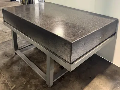 48" x 72" Granite Surface Plate, Black, 10" Thick, Stand