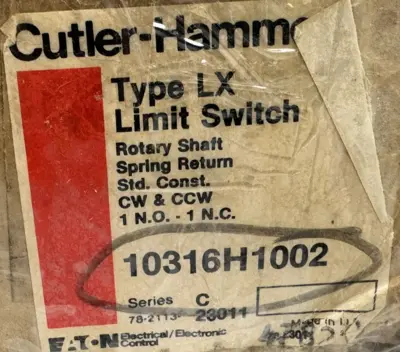 NEW CUTLER HAMMER 10316H1002 LIMIT SWITCH SERIES C TYPE LX