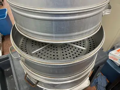 Used Falcon Restaurant Supply Used Aluminum Round Chinese Steamer 22" Diameter Steam Cooking Equipment Illinois US | Falcon Restaurant Supply #1376080