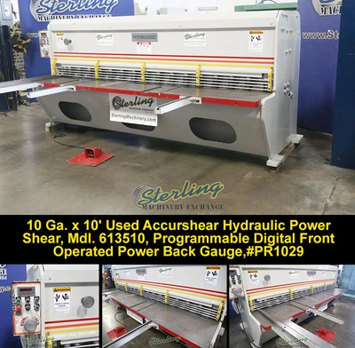 Used ACCURSHEAR 613510 Power Squaring Shears (Gauge) California US | Sterling Machinery Exchange #1466068