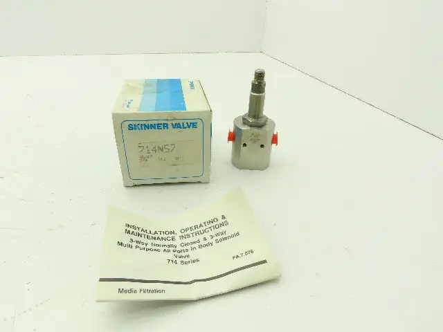 Honeywell Skinner 714N57 Solenoid Valve 3-Way NC 30 PSI 1/8" NPT Stainless Steel