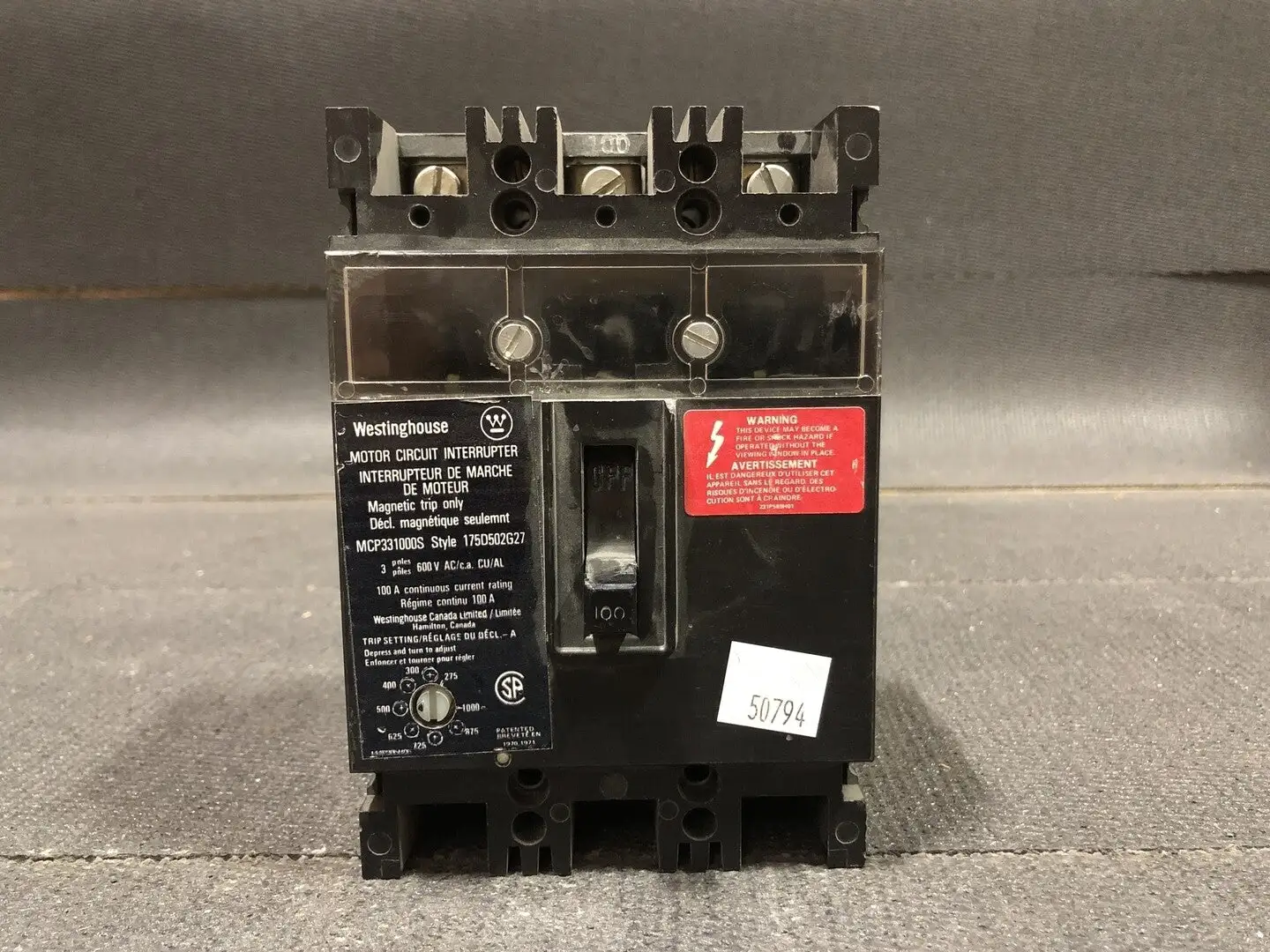 USED WESTINGHOUSE MCP331000S