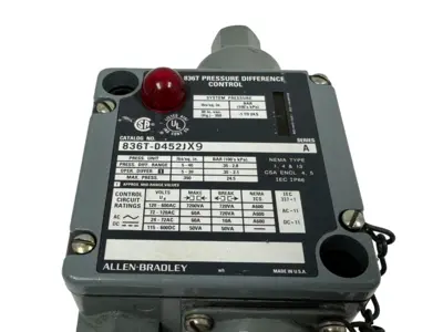 NEW ALLEN BRADLEY 836T-D452JX9 PRESSURE SWITCH SER. A 5-40PSI