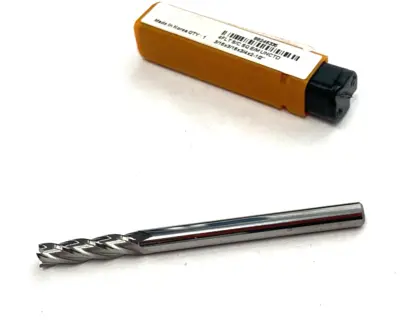 USED HERTEL SQUARE END MILL: 3/16" DIA, 3/4" LOC, 4 FLUTE, SOLID CARBIDE