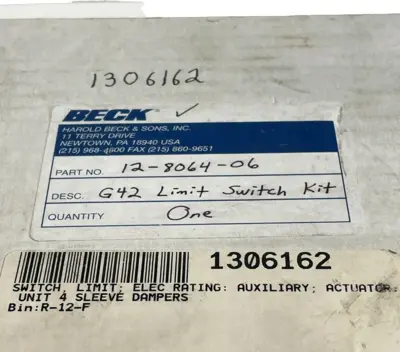 NEW BECK 12-8064-06G42 LIMIT SWITCH KIT 12806406