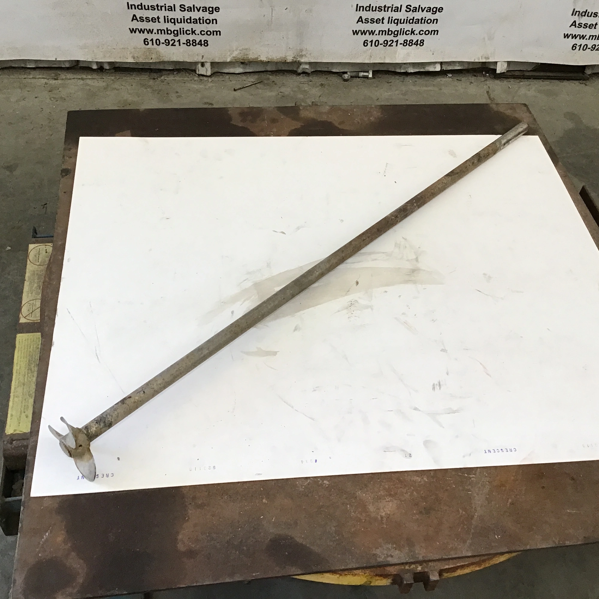 48″ X 4.5″ Stainless Process Mixer 3 Blade Propeller ; 1″ Dia Shaft