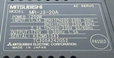 NEW MITSUBISHI MR-J3-20A SERVO AMPLIFIER MELSERVO MR-J