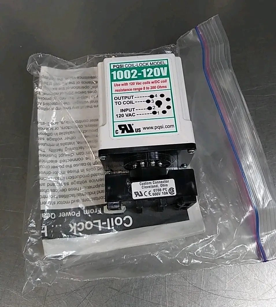 PQSI Coil-Lock Model 1002-120V Lock Model Relay 600-Volt 10 Amp 8-Pins Loc3E15