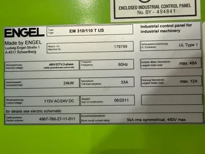 2011 ENGEL E-MOTION 310/110 ELECTRIC Injection Molding Horizontal/Vertical | Machinery Network (16)