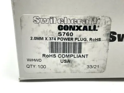 New | in-Stock Switchcraft S760 Bus Bars & Plugs Michigan US | Maverick Industrial Sales #1396045