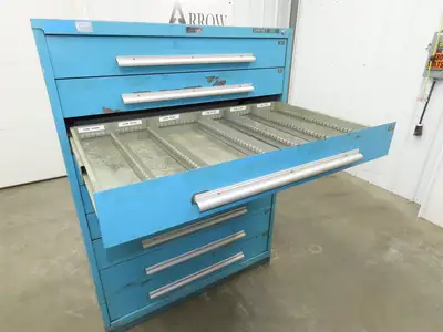 Nu-Era Modular Tool Storage Cabinet 9 Drawer 45x28x61" Stanley Vidmar Blue