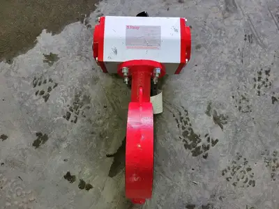 8" Butterfly Valve w/ Pneumatic Actuator and Solenoid Operator