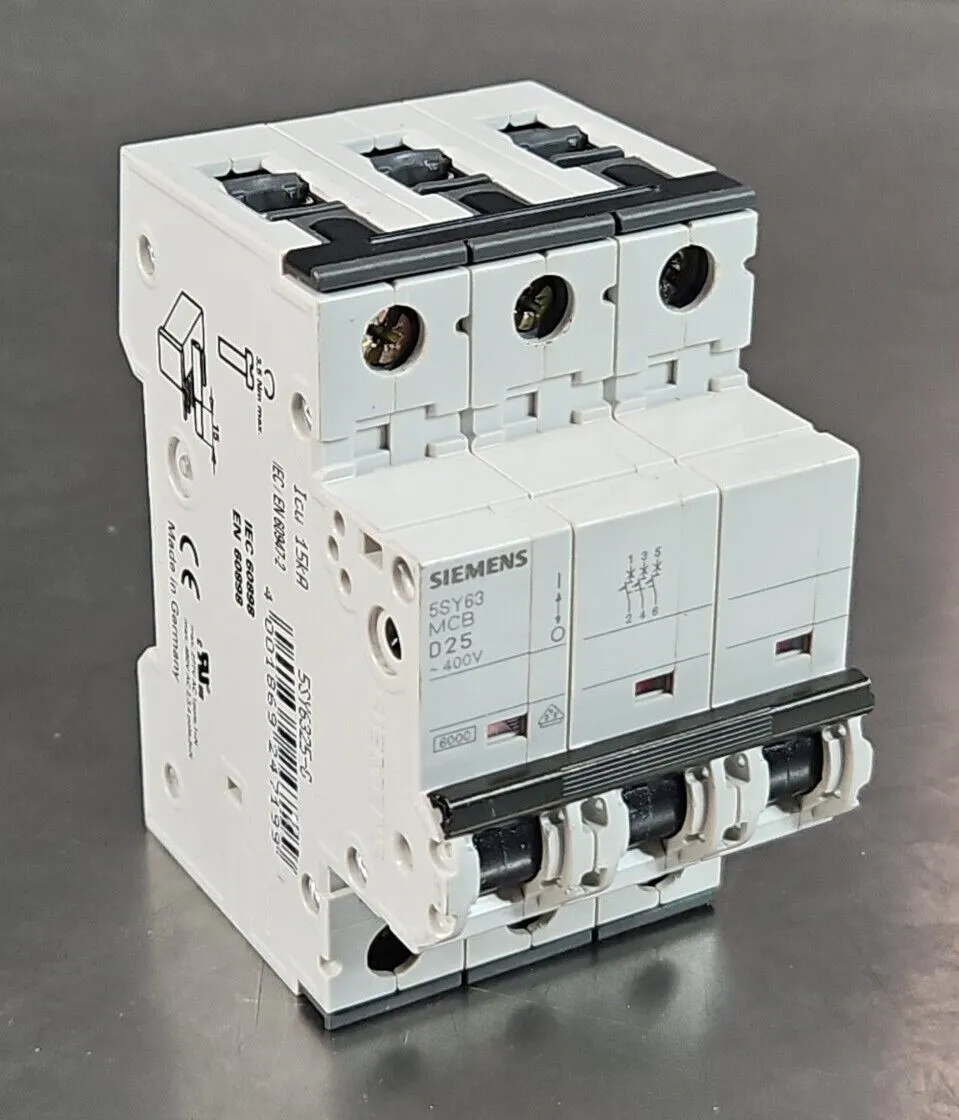Siemens 5SY63 MCB D25 Circuit Breaker. 4C-19