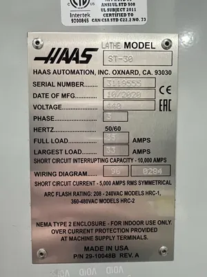 USED 2020 HAAS ST-30
