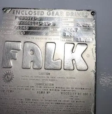 Falk Gear Reducer 300 Hp Ratio: 3.476 (Rebuilt_