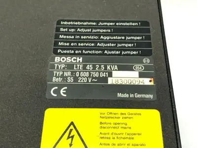 0 608 750 041 | Bosch Rexroth 0608750041 Servo Amplifier LTE 45 2.5 KVA - Used