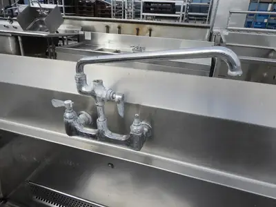 Used Duke Used 3 Compartment Stainless Steel Commercial Sink with Twist Drains and X-Stream Wash - SS18 Sinks Illinois US | Falcon Restaurant Supply #1376484