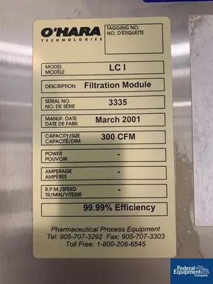 USED O'HARA 11" O'Hara LC1 Labcoat Coating Pan, S/S